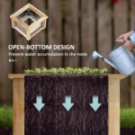 Wooden Raised Garden Bed with Trellis, Galvanized Planter Box Elevated Garden Bed for Garden, Patio, Natural Wood - Image 7