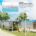 10' x 10' Retractable Pergola Canopy with Magnetic Fixture, UPF30+ Outdoor Pergola - Image 4