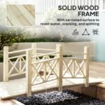 5 ft. Wooden Garden Bridge Footbridge for Backyard Ponds, Creeks, Streams, Nature Wood - Image 5
