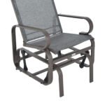 Outdoor Patio Glider Rocker, Metal High-Back Chair for Outdoor Use - Gray - Image 8