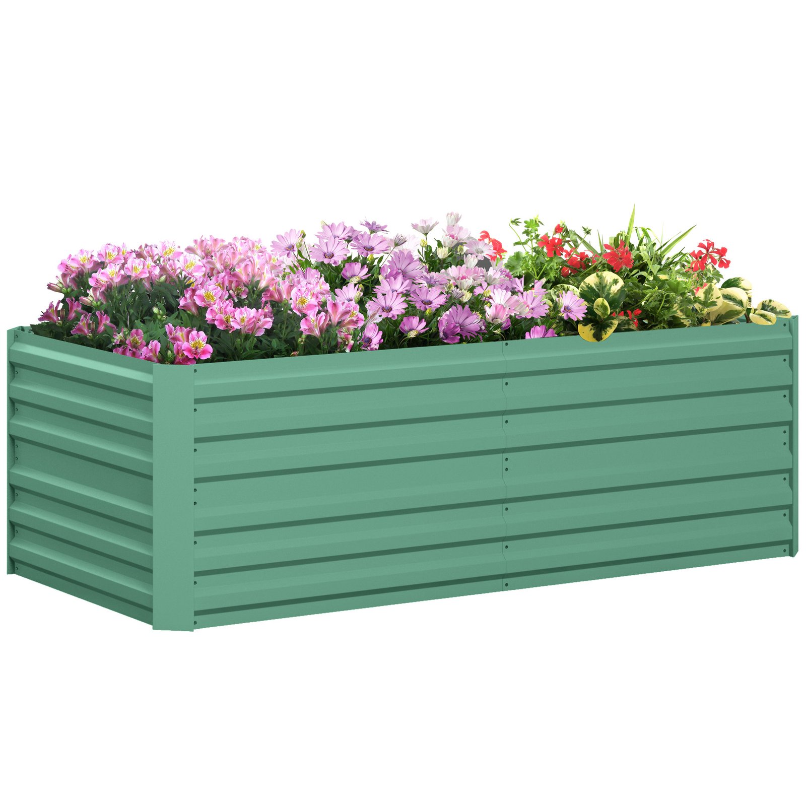 RQ7cb81949578284f.jpg Galvanized Raised Garden Bed, Steel Outdoor Planters with Reinforced Rods, 71" x 36" x 23", Light Green - Image 1