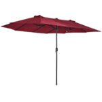 Patio Umbrella 15ft Double-Sided Outdoor Market Extra Large Umbrella with Crank Handle for Backyard, Light Blue - Image 11