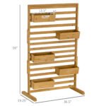 Wooden Plant Trellis Stand with 5 Hanging Planter Boxes, Freestanding Outdoor Plant Stand for Patio, Garden, Balcony, Porch - Image 3