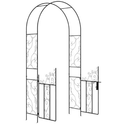 89.25" Metal Garden Arch with Gate