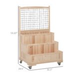 3-Tiers Raised Garden Bed with Trellis, 53" H Vertical Planter Box with Wheels & Back Storage Area, for Flowers, Vegetables, Herbs, Natural - Image 3