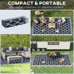 Reversible Outdoor Rug, 9' x 18' Waterproof Plastic Straw Floor Mat, Portable RV Camping Carpet, Large Floor Mat for Backyard, Deck, Picnic, Beach, Blue & White - Image 4