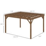 10' x 12' Outdoor Wooden Pergola, Grape Vine Gazebo with Concrete Anchors for Garden, Patio, Backyard, Deck - Image 3