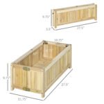 Foldable Raised Garden Bed, Wooden Planter Box, Herb Garden Planter with Drainage Holes, for Backyard, Patio to Grow Vegetables, Herbs, and Flowers, 27.6" x 11.6" x 9.8" - Image 3