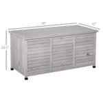 75 Gallon Wooden Deck Box, Outdoor Storage Container with Aerating Gap & Weather-Fighting Finish, Grey - Image 3