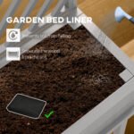 Elevated Wood Planter with Trellis for Climbing Plants, Raised Garden Bed with Legs and Drainage Holes, Gray - Image 5