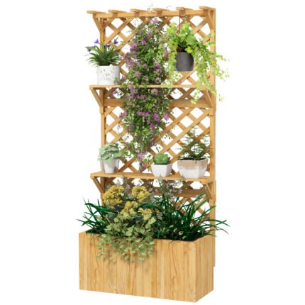 Raised Garden Bed with Wooden Planter
