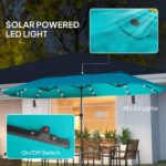 13ft Double-Sided Market Umbrella, Large Patio Umbrella with Solar Lights, Crank Handle for Garden, Pool, Yard - Image 4