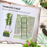 Galvanized Planter Box, 24" x 24" x 73.5" Raised Garden Bed with Tomato Cage for Climbing Vines, Green - Image 4