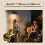 Outdoor Water Fountain, Decorative Garden Birdhouse, 3-Tier Cascading Waterfall with LED Lights and Water Wheel, Soothing Tranquility for Home Garden, Yard Decor - Image 5