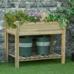 36" x 20" x 30" Raised Garden Bed, Elevated Wood Planter Box with Legs and Storage Shelf for Backyard, Patio, Balcony to Grow Vegetables, Herbs, and Flowers - Image 2