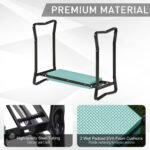 Padded Garden Kneeler and Seat Bench, Padded Foldable Garden Stool, Green - Image 6