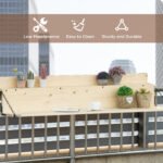 Hanging Balcony Table, Spruce Wood Foldable Railing Bar, Serving Table & Desk, Fits up to 3.9 Inches, Natural - Image 4