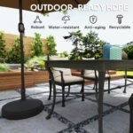 Round Patio Umbrella Base Holder, Heavy Duty Outdoor Umbrella Stand Base, Filled Up to 62lbs with Sand or 51lbs with Water for Garden, Poolside - Image 6