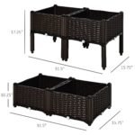 4 Piece Raised Garden Bed with Legs, Planter Box Raised Bed to Grow Flowers, Herbs & Vegetables, Brown - Image 3