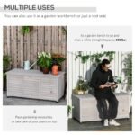 75 Gallon Wooden Deck Box, Outdoor Storage Container with Aerating Gap & Weather-Fighting Finish, Grey - Image 5
