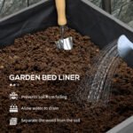 Wooden Raised Garden Bed, Large Elevated Planter Box with Legs, Bed Liner and Drain Holes, 7.4' x 1.8' x 2.6', Gray - Image 5
