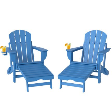 Folding Adirondack Chair Set of 2 with HDPE Fire Pit Chair