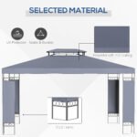 10' x 13' Patio Gazebo, Double Roof Outdoor Gazebo Canopy Shelter with Screen Decorate Corner Frame, for Garden, Lawn, Backyard and Deck, Gray - Image 5