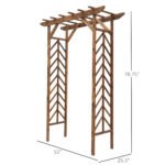 79in Wooden Garden Arbor Arch Trellis with Classic Countryside Style, Pergola Style Roof for Climbing Vines for Ceremony Party Weddings - Image 3