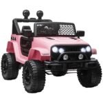 12V Kids Ride On Truck with Parent Remote Control, Battery Powered Electric Car with Spring Suspension, Adjustable Speed, LED Lights and Horn