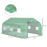 11.5' x 10' x 6.5' Outdoor Portable Walk-In Tunnel Greenhouse with Windows-Deep Green - Image 3