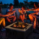 34" Outdoor Fire Pit Square Steel Wood Burning Firepit Bowl with Spark Screen, Waterproof Cover, Log Grate, Poker for Backyard, Camping, BBQ, Bonfire - Image 2