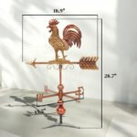 Metal Rooster Weathervane, Roof Mount Wind Direction Indicator, Outdoor Weather Vanes - Image 3