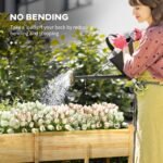 Wooden Raised Garden Bed, Large Elevated Planter Box with Legs, Bed Liner and Drain Holes, 7.4' x 1.8' x 2.6', Natural - Image 7