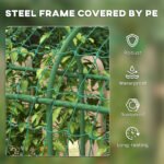 Metal Garden Trellis, Arch Trellis for Climbing Plants Outdoor, A-Frame, with Climbing Net, 17" x 72" x 72", Green - Image 6