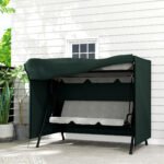 Outdoor Patio Hammock Porch Swing Cover with UV, Water, & Dust Fighting Material, 81" x 49" x 65", Dark Green - Image 2