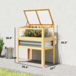 Raised Garden Bed with Mini Greenhouse, Elevated Planter Box with Legs and Bed Liner for Flowers, Vegetables - Image 3