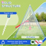 Metal Swing Set for Backyard, 3 in 1 Design with 1 Nest Swing, 2 Seats, 1 Slide, Holds Up to 352 lbs. for Ages 3-8 - Image 4
