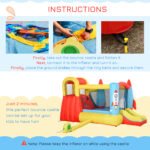 Kids Bounce House, 4-in-1 Rocket Inflatable Water Slide Jumping Castle with 2 Slides, Climbing Wall, Trampoline, & Water Pool Area, Air Blower - Image 6