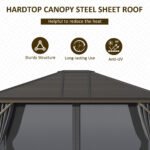 10' x 12' Hardtop Gazebo with Curtains and Netting, Gazebo Canopy with Aluminum Frame and Hooks - Image 4