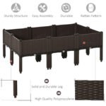 6 Piece Raised Garden Bed with Legs, Planter Box Raised Bed to Grow Flowers, Herbs & Vegetables, Brown - Image 4