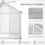 8' L x 6' W Walk-In Polycarbonate Greenhouse with Roof Vent for Ventilation & Rain Gutter for Winter - Image 4