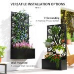 Metal Garden Bed with Trellis for Climbing Plants, Freestanding or Wall Mounted Flower Bed for Garden, Patio, Balcony - Image 5
