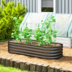 4.9' x 2' x 1' Galvanized Raised Garden Bed Kit, Metal Planter Box with Safety Edging, Dark Gray - Image 2