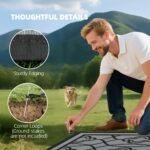 Reversible Outdoor Rug, Waterproof Plastic Straw with Carry Bag, 9' x 18', Black & Gray Lantern - Image 7