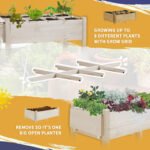 Raised Garden Bed Planter Box w/ 8 Grow Grids, Storage Shelf & Lockable Wheels - Image 4