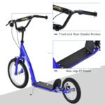 Youth Scooter Kick Scooter for Kids 5+ with Adjustable Handlebar 16" Front and 12" Rear Dual Brakes Inflatable Wheels - Image 4