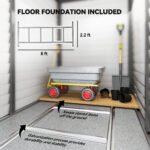 4.6' x 9' Outdoor Storage Shed, Lean to Metal Shed with Foundation Kit, Lockable Doors and Gloves for Patio, Lawn, Dark Gray - Image 5