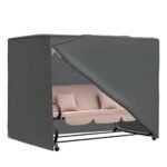 Outdoor Patio Hammock Porch Swing Cover with UV, Water, & Dust Fighting Material, 81" x 49" x 65", Gray