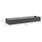8x2x1ft Galvanized Raised Garden Bed Kit with Safety Edging for Flowers, Herbs and Vegetables, Dark Gray - Image 3
