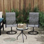 Patio Swivel Chairs Set of 2, High Back Patio Dining Chairs with All-Weather Mesh for Backyard, Lawn, Garden, Gray - Image 8